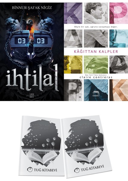 Kağıttan Kalpler ve Dokuz Yayınları Ihtilal 2 Zede Binnur Şafak Nigiz 2li Set + Hediyeli