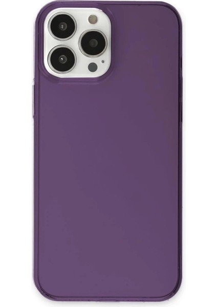 iPhone 13 Pro Max Kılıf Pc Sert Şeffaf Kapak - Mor