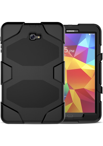 Ağır Hizmet Tipi Silikon Pc Hibrit Kılıf Klip Kickstand Combo Shell Samsung Galaxy Tab A 10.1(2016)T580 T585-BLACK (Yurt Dışından) fiyatları