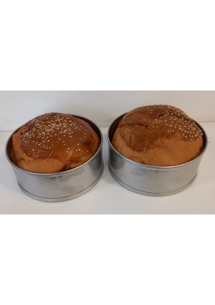 Hamburger Ekmeği & Kek Kalıbı 2 Li Genişlik 12CM Derinlik 5cm Paslanmaz Krom Çelik 304