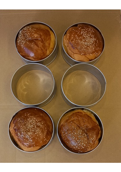 Hamburger Ekmeği & Kek Kalıbı 2 Li Genişlik 12CM Derinlik 5cm Paslanmaz Krom Çelik 304 fiyatları