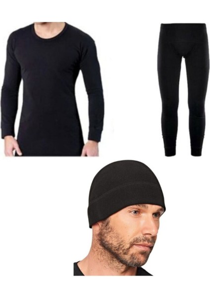 Askeri Siyah Termal Takım Polar Eldiven / Polar Boyunluk / Bere -20 +20 Derece Termal Koruyuculuk