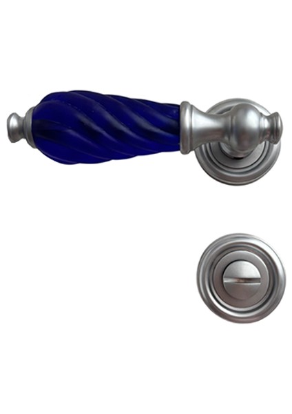 Çağla Mat Krom-Mavi Rozetli %100 Pirinç Wc Kapı Kolu, Lüks, Paslanmaz, Uzun Ömürlü, 1 Takım fiyatları