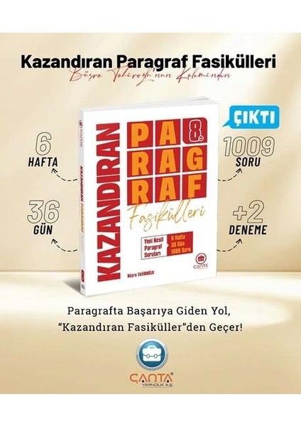 Çanta 8.sınıf Kazandıran Paragraf Fasikülleri (6 Fasikül) + Deneme Sınavı