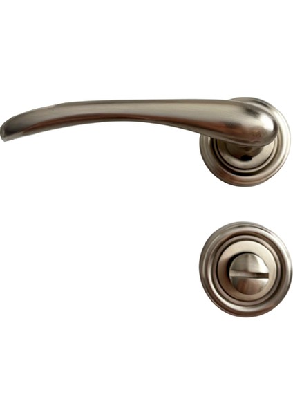 Bendio %100 Pirinç Rozetli Saten Gümüş Wc Kapı Kolu, Lüks, Paslanmaz, Şık ve Uzun Ömürlü, 1 Takım fiyatları