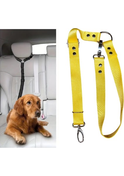 Araç Içi Köpek Emniyet Tasması, Ayarlanabilir Metal Kancalı