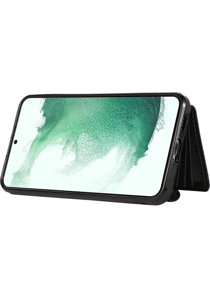 Samsung Galaxy S21+ 5g Kılıf Pu+ Tpu Kart Çantası 2 Askılı Cep Telefonu Kılıfı-Siyah (Yurt Dışından) modelleri