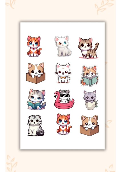 Gumball ve Sevimli Kedi-Cat Temalı Sticker Etiket Seti- Laptop Notebook Telefon 2 Li Set modelleri