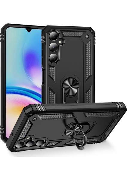 Samsung Galaxy A05S Için 4g Case Ring Ring Kickstand Anti-Fall Tpu+Pc Telefon Kapak Black (Yurt Dışından)