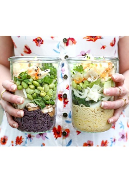 850 ml Şeffaf Cam Kavanoz Seti, 2 Adet, Şık ve Dayanıklı Saklama Çözümleri