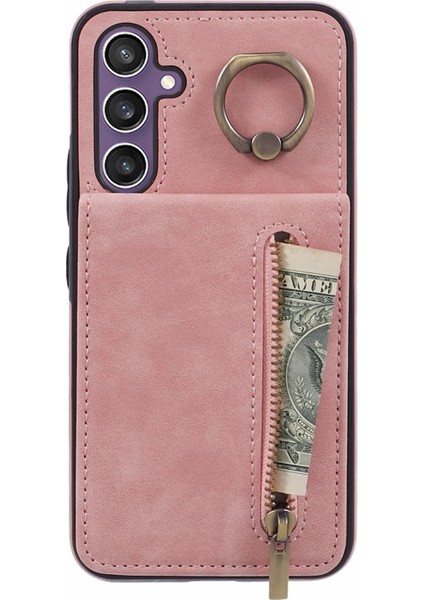 Samsung Galaxy S24 Kılıf Cüzdan Retro Pu+Tpu Kickstand Anti-Damla Telefon Kapağı-Pembe (Yurt Dışından) fiyatları
