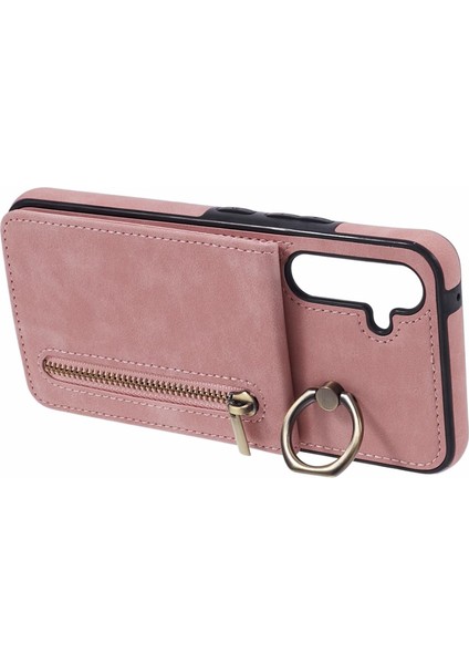 Samsung Galaxy S24 Kılıf Cüzdan Retro Pu+Tpu Kickstand Anti-Damla Telefon Kapağı-Pembe (Yurt Dışından) indirimleri