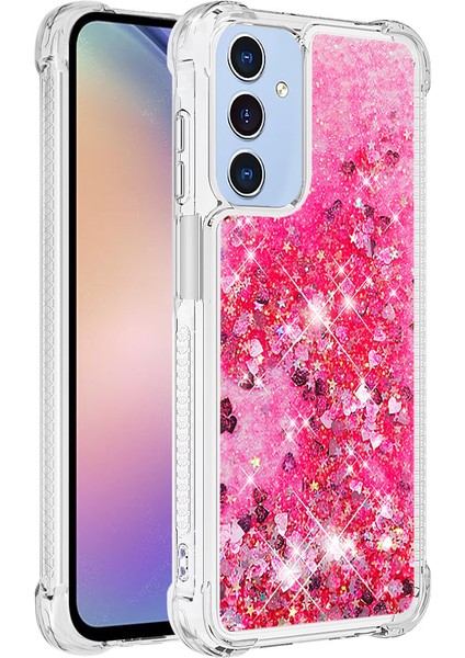 Samsung Galaxy A15 5g Case Sıvı Tpu Tpu Anti-Scratch Telefon Geri Kabuk-Pembe/kalpler (Yurt Dışından)