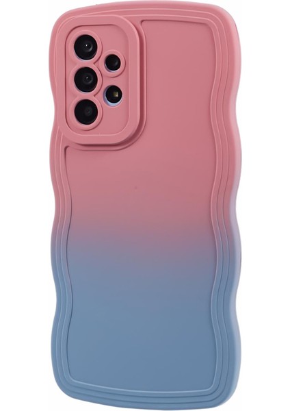 Samsung Galaxy A73 5g Case Anti-Slip Slip Kavruklu Tpu Telefon Kapak-Pink+Sky Mavisi (Yurt Dışından)