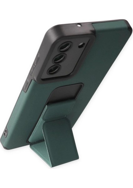 Samsung Galaxy S21 Fe Kılıf Mega Standlı Silikon - Yeşil modelleri