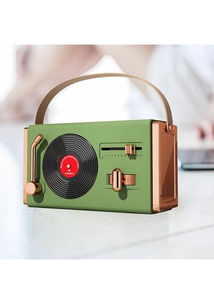 Yeşil Taşınabilir Dış Mekan Retro Hoparlör, Yüksek Ses Kalitesi fiyatları