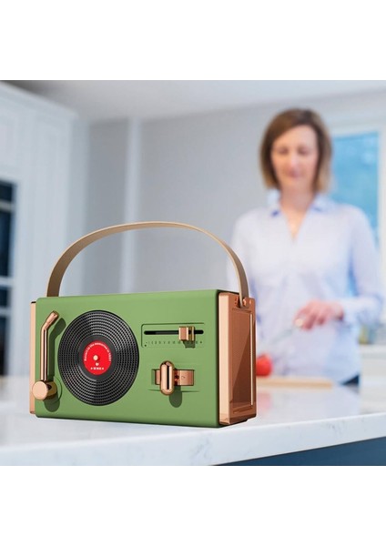 Yeşil Taşınabilir Dış Mekan Retro Hoparlör, Yüksek Ses Kalitesi modelleri