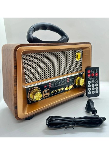 Nostalji Müzik Kutusu, Bluetooth, Usb/sd/aux, Fm, Kumandalı, Bej