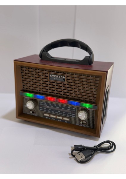 Kahverengi Nostajık Bluetooth Usb/fm Radyo Müzik Çalar, Rahat ve Pratik Kullanım