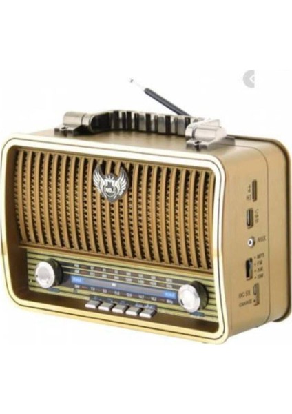 Ahşap Nostaljik Radyo ve Büyük Boy Bluetooth Hoparlör, Ekru fiyatları