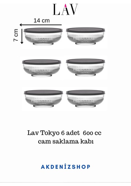 6 Adet 600 cc Saklama Kabı, Gri, Sağlam ve Şık Tasarım