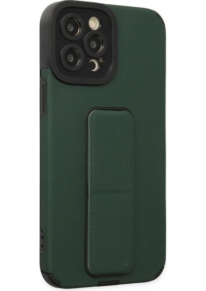 iPhone 12 Pro Max Kılıf Mega Standlı Silikon - Yeşil fiyatları