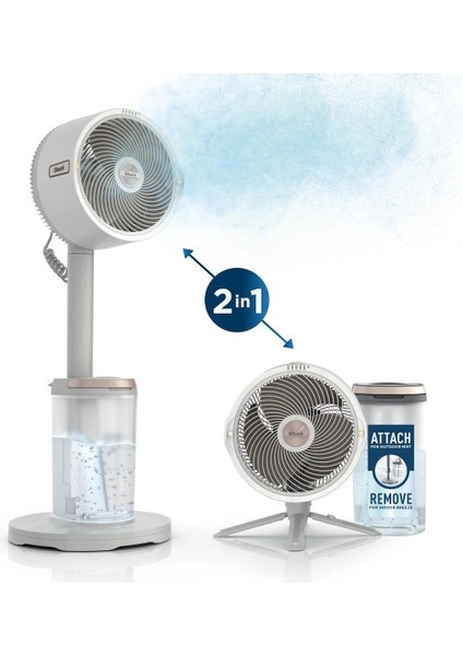 Flexbreeze Promist Taşınabilir Buharlı Fan – Iç ve Dış Mekan Uyumlu, Beyaz fırsatları