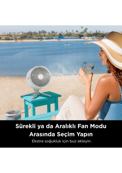 Flexbreeze Promist Taşınabilir Buharlı Fan – Iç ve Dış Mekan Uyumlu, Beyaz indirimleri