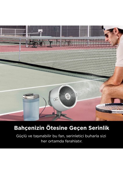 Flexbreeze Promist Taşınabilir Buharlı Fan – Iç ve Dış Mekan Uyumlu, Beyaz