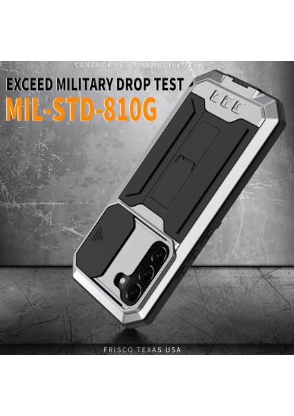 2. Nesil Kickstand Tasarımı Kayar Kamera Kılıfı Düşmeyi Önleyici Toz Geçirmez Metal+Silikon+Pc Kasası ve Samsung Galaxy S22+5G-GÜMÜŞ Için Dahili Temperli Cam Ekran Koruyucusu (Yurt Dışından) indirimleri