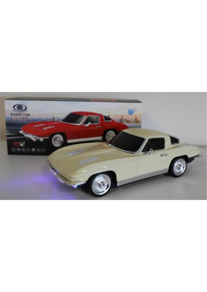 Bej Arabalı Bluetooth Radyo, Fm, Usb, Tf, Aux, Şarjlı, Nostaljik Tasarım