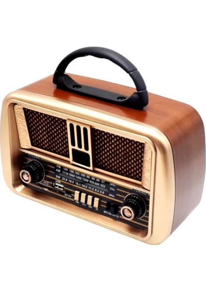 Vintage Tasarımlı, Şarjlı, Bluetooth ve Çok Fonksiyonlu Taşınabilir Radyo Kahverengi fiyatları