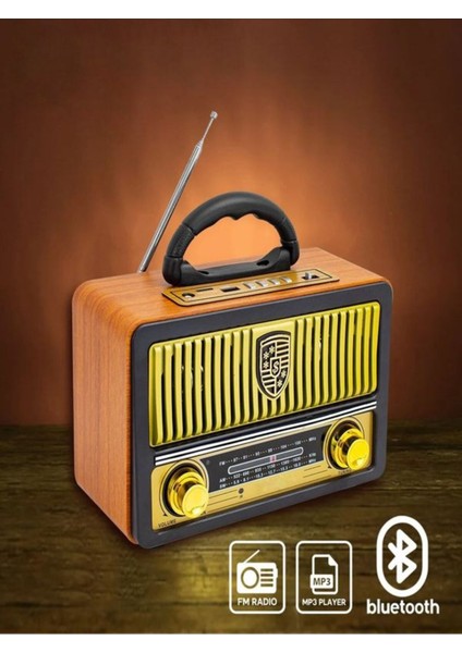 Şık Kumandalı Çok Fonksiyonlu Nostaljik Radyo Kahverengi fiyatları