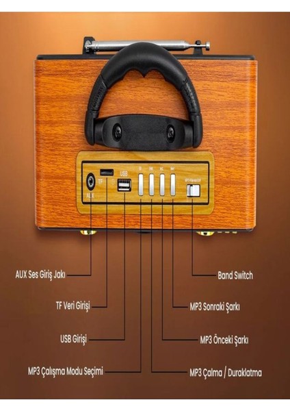 Şık Kumandalı Çok Fonksiyonlu Nostaljik Radyo Kahverengi modelleri