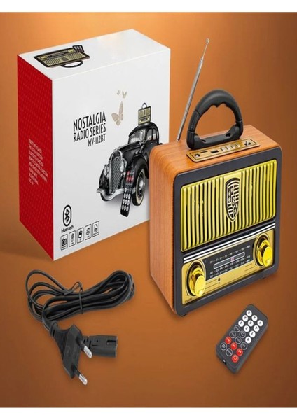 Şık Kumandalı Çok Fonksiyonlu Nostaljik Radyo Kahverengi fırsatları