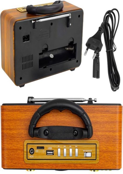 Şık Kumandalı Çok Fonksiyonlu Nostaljik Radyo Kahverengi