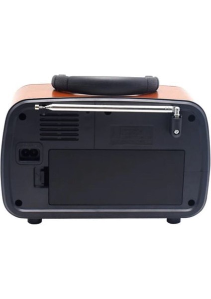 Vintage Tasarımlı, Şarjlı, Bluetooth ve Çok Fonksiyonlu Taşınabilir Radyo Kahverengi indirimleri