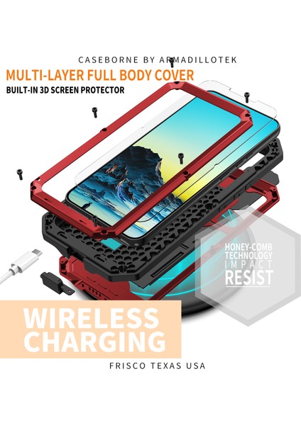 Samsung Galaxy S22+5G-KIRMIZI Için 2. Nesil Kickstand Tasarımlı Kayar Kamera Kılıfı Düşmeyi Önleyici Toz Geçirmez Metal+Silikon+Pc Kasası ve Dahili Temperli Cam Ekran Koruyucusu (Yurt Dışından) modelleri