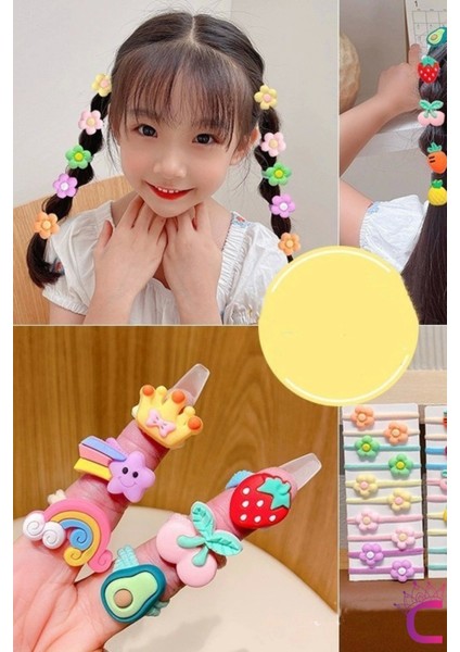 20'li Çantalı Yumuşak Acıtmaz Kız Bebek Havlu Lastik Toka Seti - Renkli Çocuk Lastikli Saç Tokası fırsatları