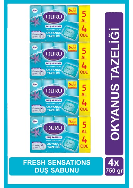 Fresh Sensations Okyanus Tazeliği 20 Adet Duş Sabunu 4 x 750 gr