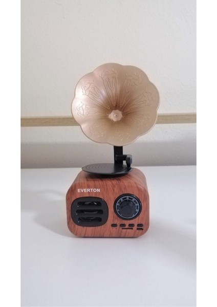 Siyah Nostaljik Gromofonlu Radyo RT-705, Retro ve Şık Tasarım