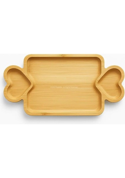 Bambu Kalpli Sunum Servis Tabağı 3 Bölmeli 25X14 modelleri