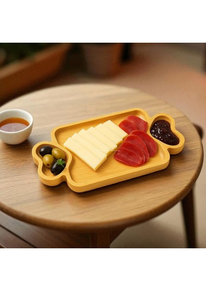 Bambu Kalpli Sunum Servis Tabağı 3 Bölmeli 25X14 fırsatları