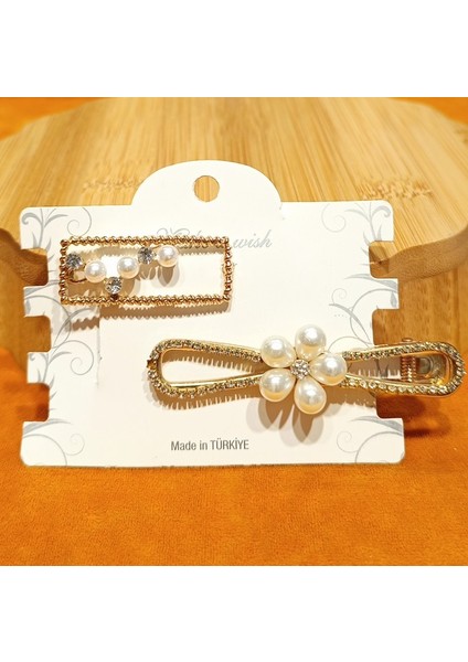 Lüks Gösterişli Parıltılı Yan Pens Toka