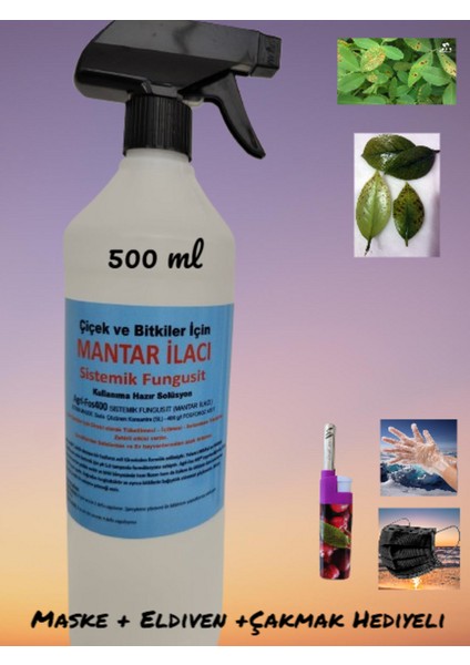 500 ml Çiçek Bitkiler Için Fungust Mantar Ilacı (Çakmak Hediyeli)