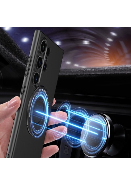 Samsung Galaxy S24 Ultra Kılıf Kickstand Telefon Kılıfı Magsafe-Koyu Mor ile Uyumlu (Yurt Dışından) modelleri