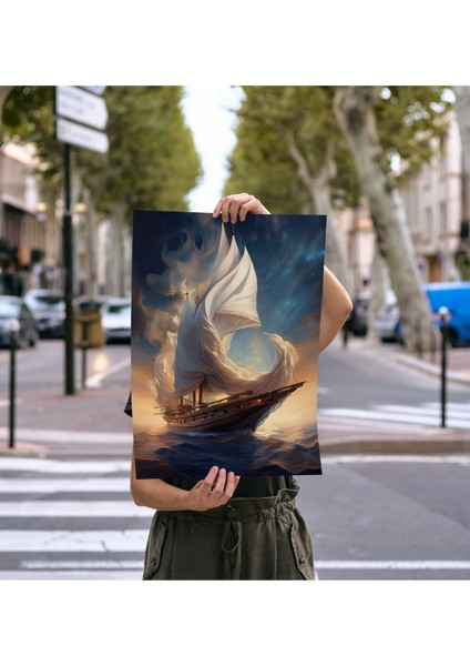 Çerçevesiz Poster Soyut Gemi - Dijital Baskı - Gemi