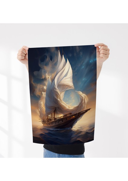 Çerçevesiz Poster Soyut Gemi - Dijital Baskı - Gemi