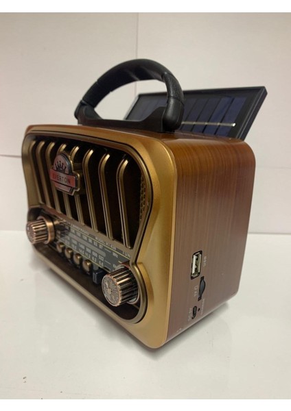Kahverengi Solar Panelli Çok Fonksiyonlu Nostajık Radyo, Usb, Bluetooth, Fm Özellikli fiyatları