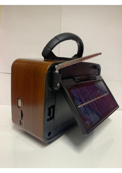 Kahverengi Solar Panelli Çok Fonksiyonlu Nostajık Radyo, Usb, Bluetooth, Fm Özellikli modelleri